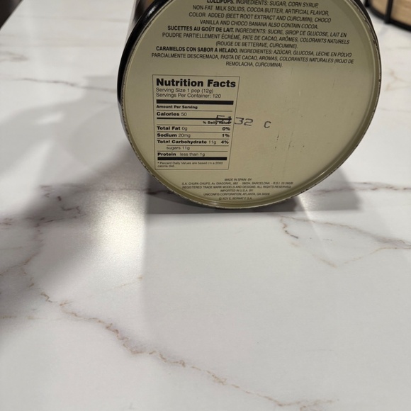 Vintage Chupa Chups Ice Cream Flavored Lollipops Dairy Farm Tin Can Cow/with lid - Picture 9 of 11